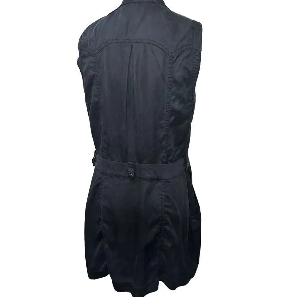 Free People Desert Daylight Mini Wrap Dress Black Utility Look no belt Size Smal